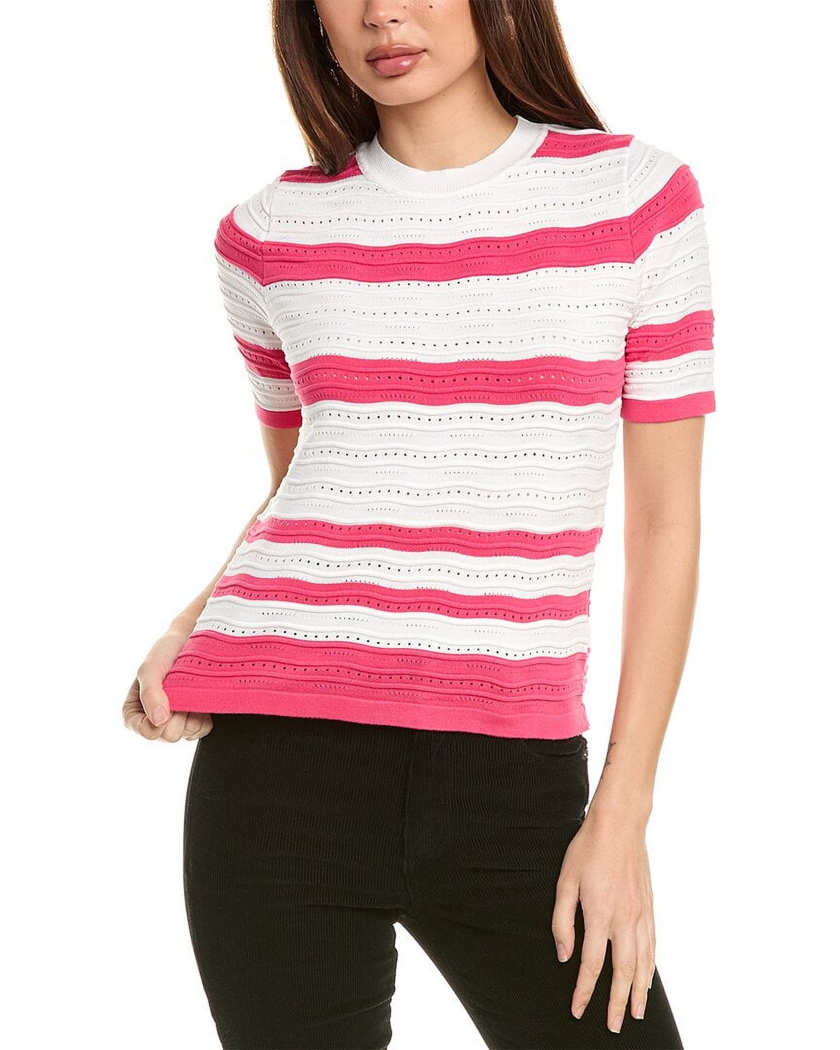 Nanette by Nanette Lepore womens Pointelle Top, l, Pink
